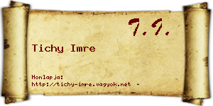 Tichy Imre névjegykártya